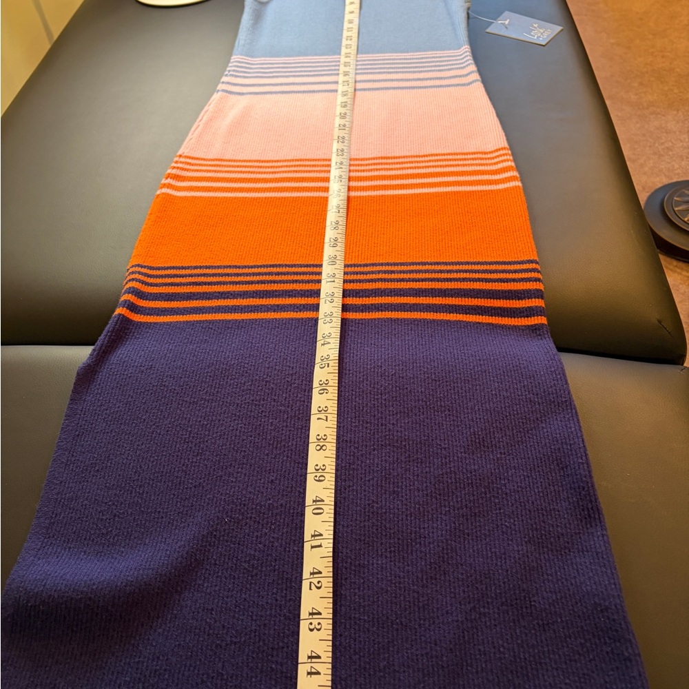 Lark + Gray V-Neck Sleeveless Maxi Dress in Blue, Pink & Orange Stripe - Picture 5 of 8